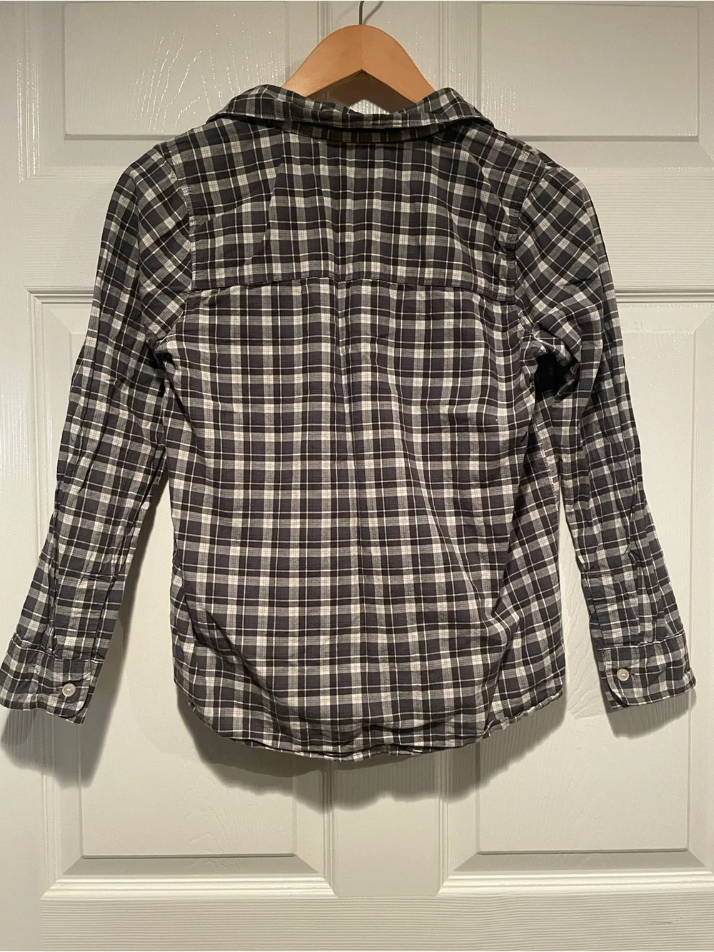 OshKosh B'gosh Black & White Plaid Cotton Button-Up Shirt
